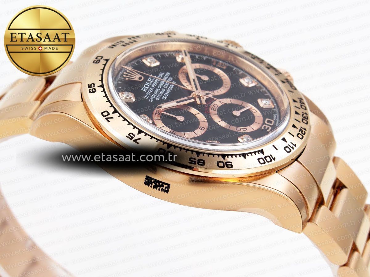 Rolex Daytona Black Diamonds Dial SA4130 V2 - Görsel 8