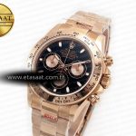 Rolex Daytona 116505 QF 1:1 Best Edition Black/RG Dial on RG Bracelet SH4130 V3 (Gain Weight)