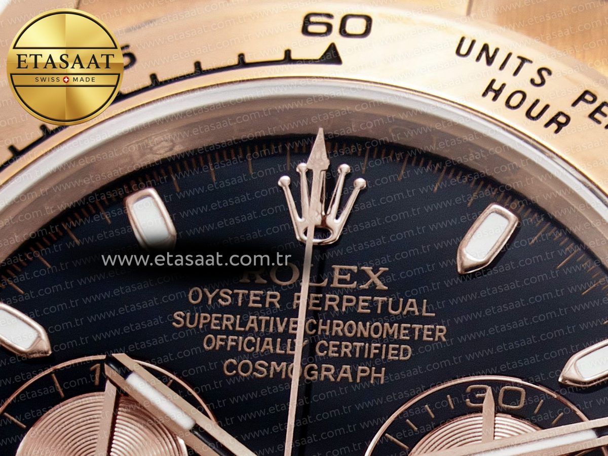 Rolex Daytona 116505 QF 1:1 Best Edition Black/RG Dial on RG Bracelet SH4130 V3 (Gain Weight) - Görsel 10