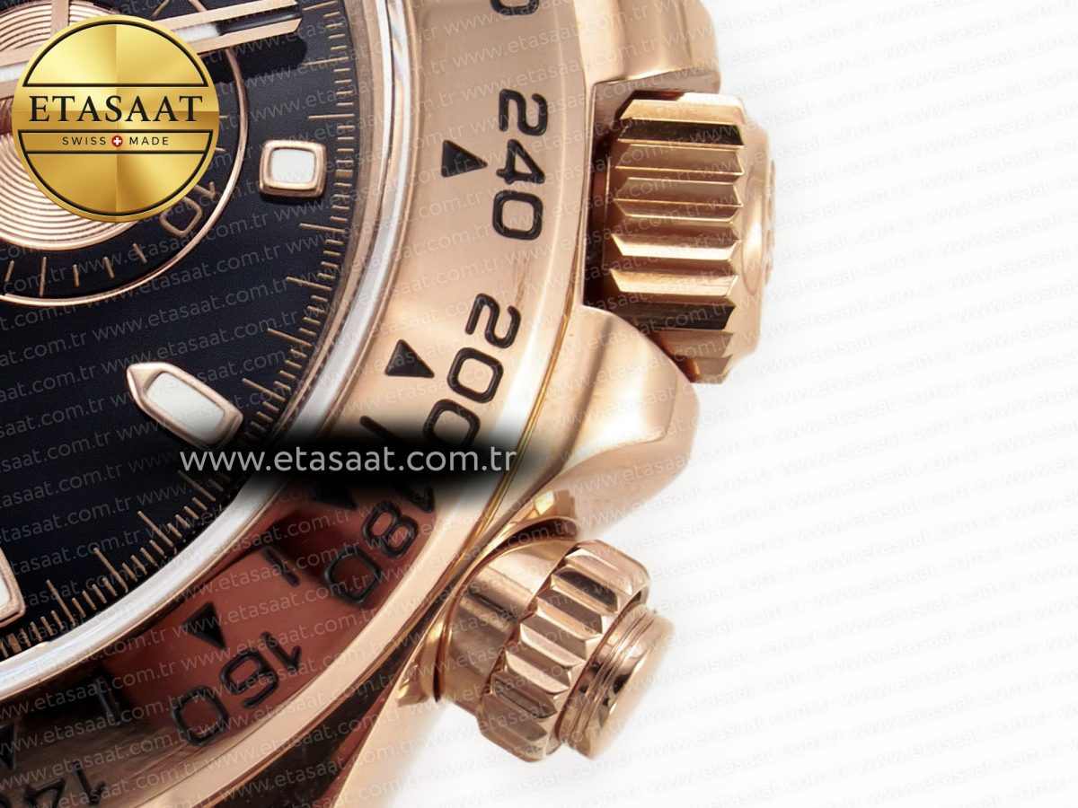 Rolex Daytona 116505 QF 1:1 Best Edition Black/RG Dial on RG Bracelet SH4130 V3 (Gain Weight) - Görsel 13