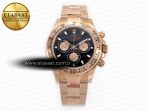 Rolex Daytona 116505 QF 1:1 Best Edition Black/RG Dial on RG Bracelet SH4130 V3 (Gain Weight) - Görsel 3