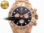 Rolex Daytona 116505 QF 1:1 Best Edition Black/RG Dial on RG Bracelet SH4130 V3 (Gain Weight) - Görsel 4