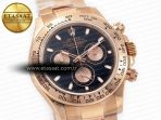Rolex Daytona 116505 QF 1:1 Best Edition Black/RG Dial on RG Bracelet SH4130 V3 (Gain Weight) - Görsel 5