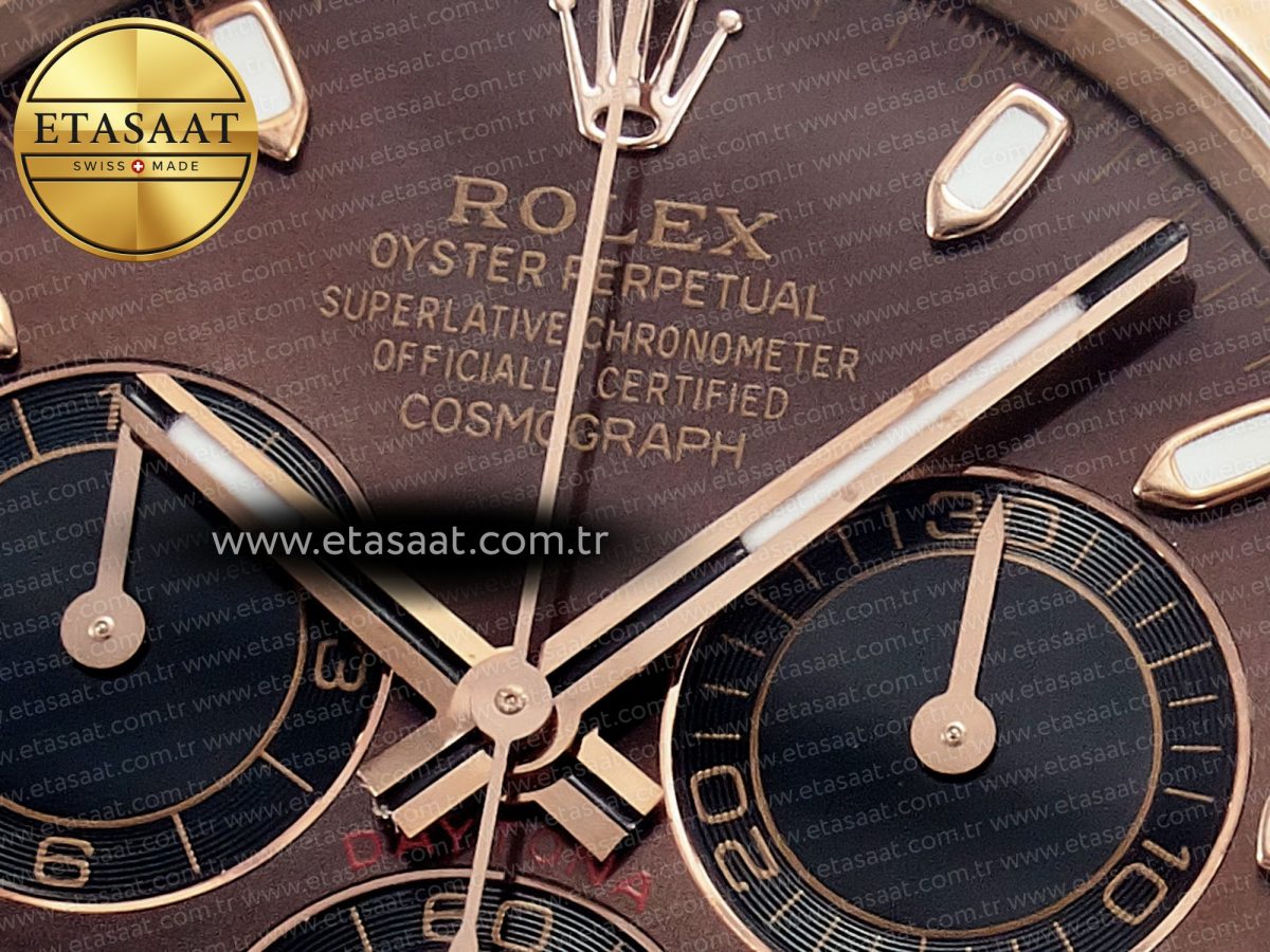Rolex Daytona 116505 QF 1:1 Best Edition Brown Dial on RG Bracelet SH4130 V3 (Gain Weight) - Görsel 11