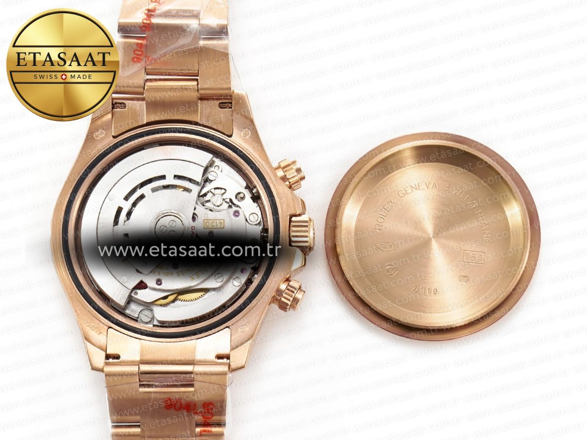 Rolex Daytona 116505 QF 1:1 Best Edition Brown Dial on RG Bracelet SH4130 V3 (Gain Weight) - Görsel 19