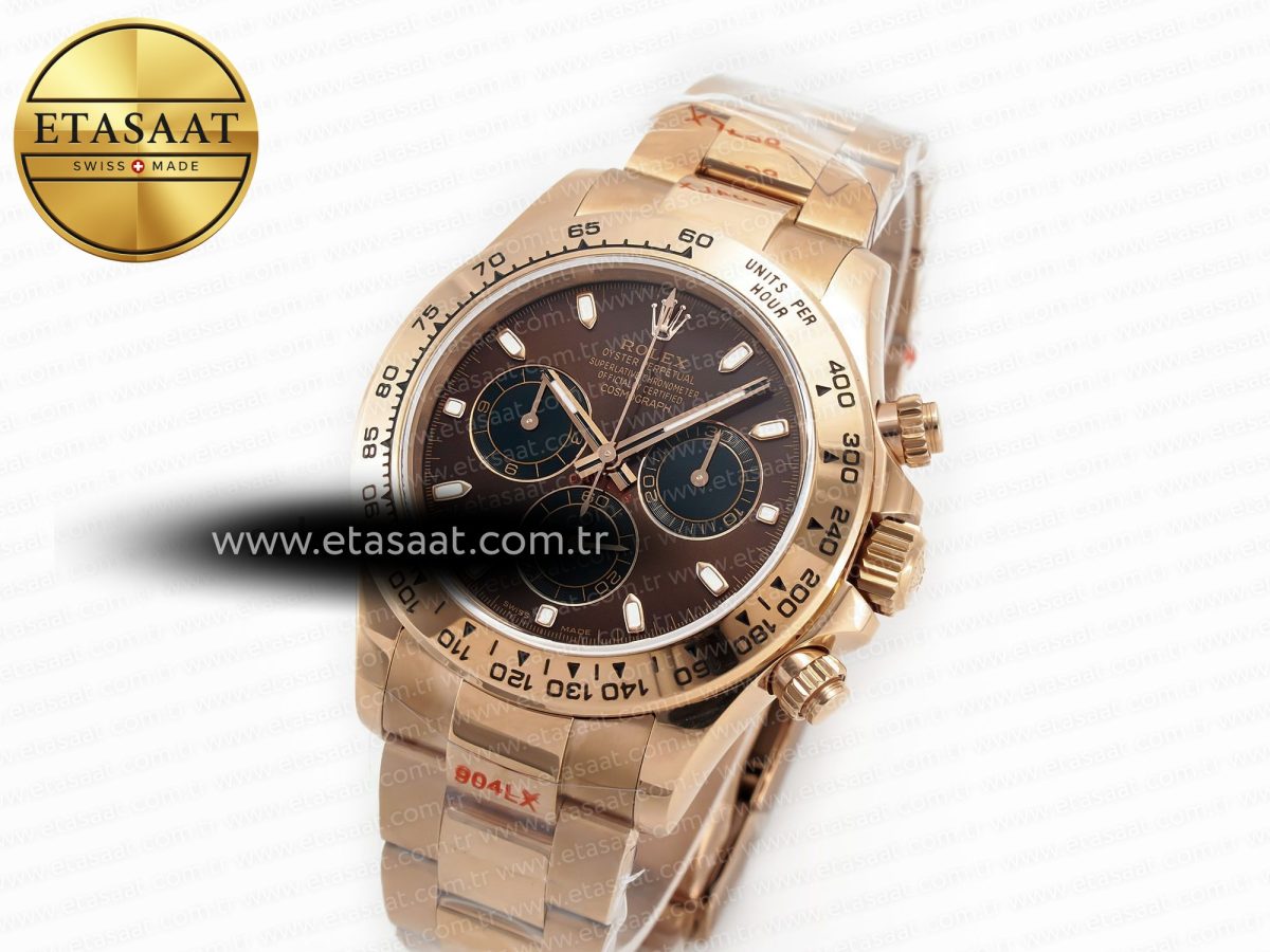 Rolex Daytona 116505 QF 1:1 Best Edition Brown Dial on RG Bracelet SH4130 V3 (Gain Weight) - Görsel 2