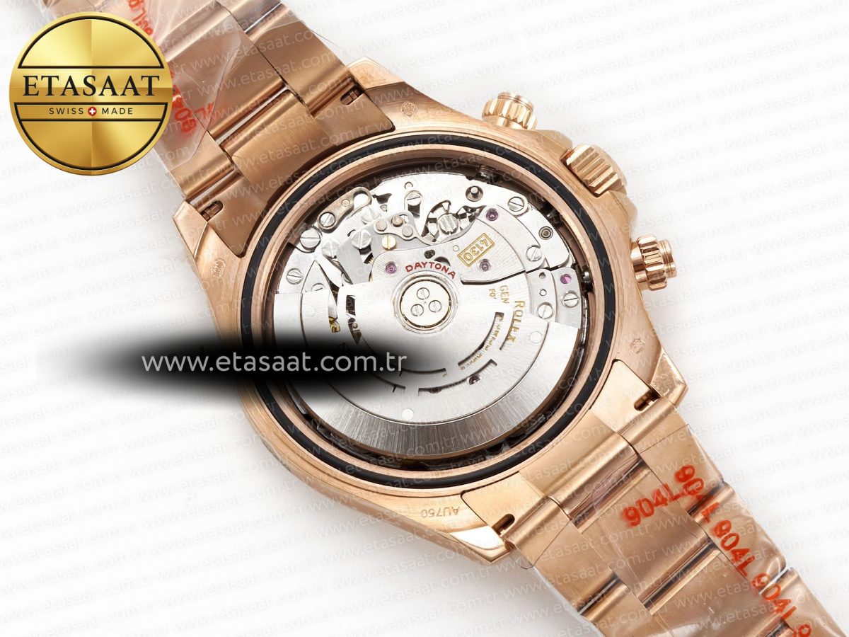 Rolex Daytona 116505 QF 1:1 Best Edition Brown Dial on RG Bracelet SH4130 V3 (Gain Weight) - Görsel 20