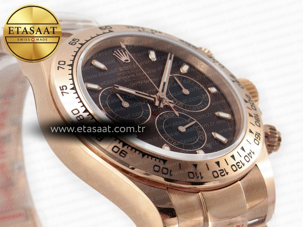 Rolex Daytona 116505 QF 1:1 Best Edition Brown Dial on RG Bracelet SH4130 V3 (Gain Weight) - Görsel 6