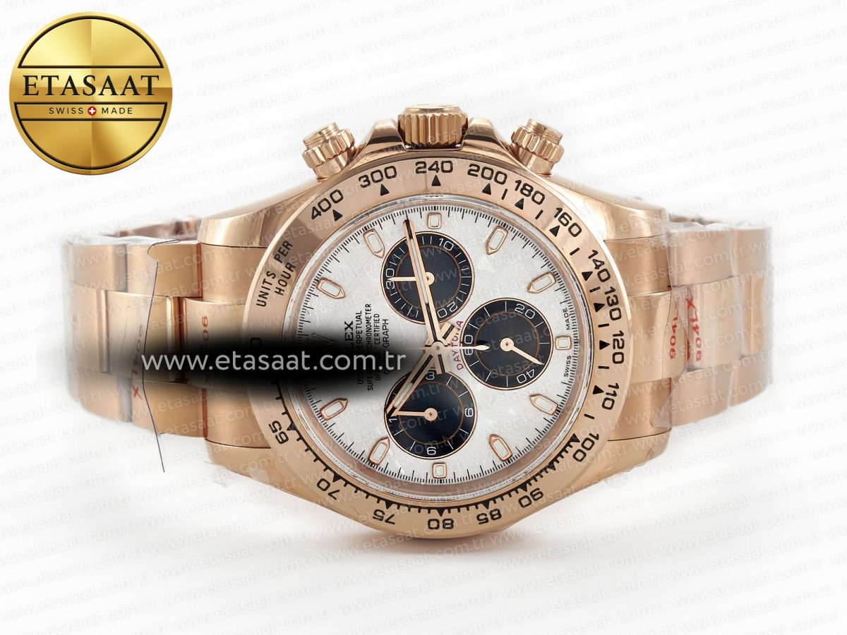 Rolex Daytona 116505 QF 1:1 Best Edition Meteorite Dial on RG Bracelet SH4130 V3 (Gain Weight) - Görsel 9