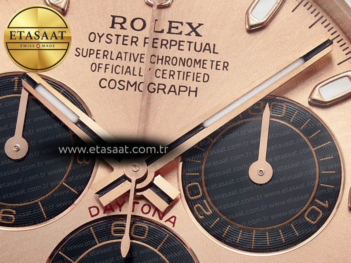 Rolex Daytona 116505 QF 1:1 Best Edition RG/Black Dial on RG Bracelet SH4130 V3 (Gain Weight) - Görsel 11