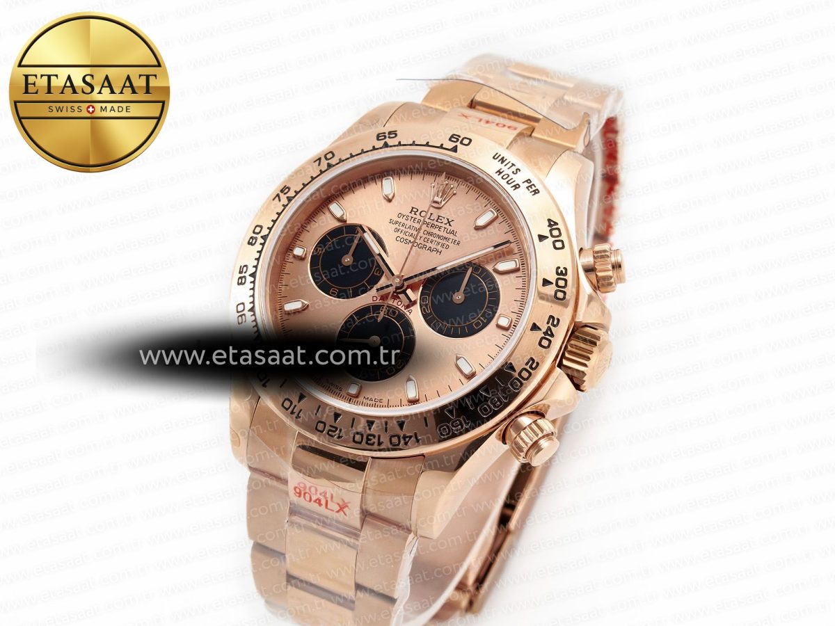 Rolex Daytona 116505 QF 1:1 Best Edition RG/Black Dial on RG Bracelet SH4130 V3 (Gain Weight) - Görsel 2