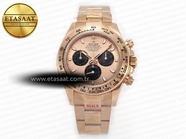 Rolex Daytona 116505 QF RG/Siyah Kadran SH4130 Ağır Kasa Eta Saat - 1:1 Süper Klon Replika Saat