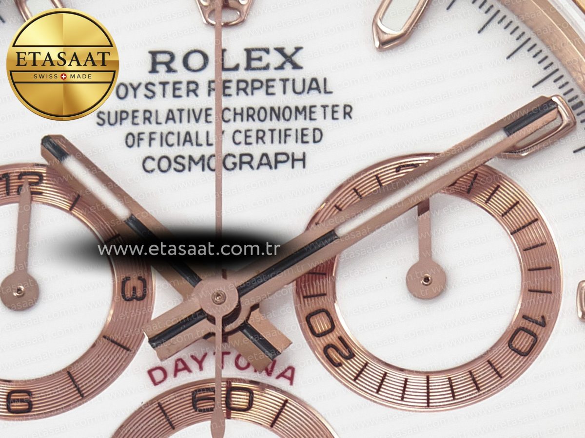 Rolex Daytona 116505 QF 1:1 Best Edition White Dial on RG Bracelet SH4130 V3 (Gain Weight) - Görsel 11