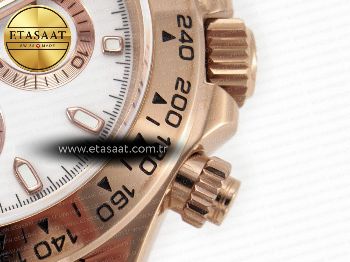 Rolex Daytona 116505 QF 1:1 Best Edition White Dial on RG Bracelet SH4130 V3 (Gain Weight) - Görsel 13