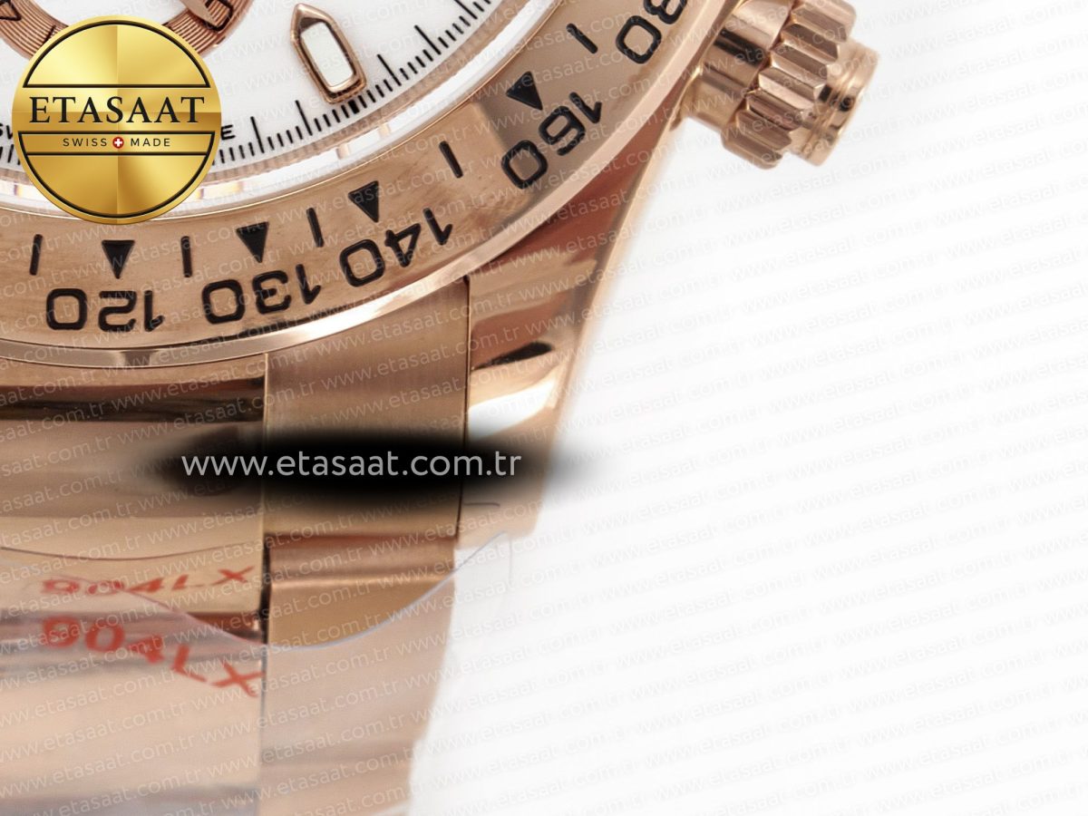 Rolex Daytona 116505 QF 1:1 Best Edition White Dial on RG Bracelet SH4130 V3 (Gain Weight) - Görsel 14