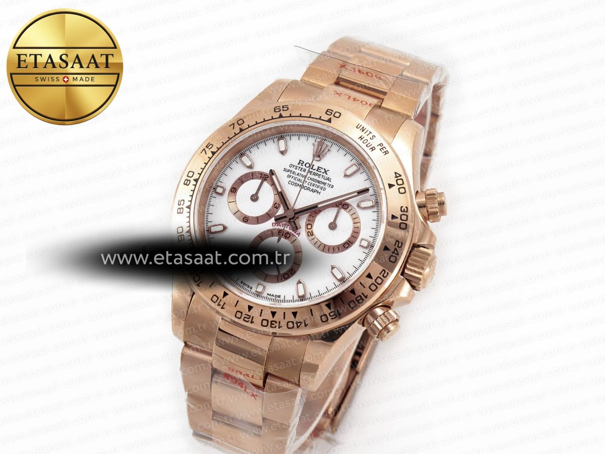 Rolex Daytona 116505 QF 1:1 Best Edition White Dial on RG Bracelet SH4130 V3 (Gain Weight) - Görsel 2