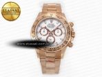 Rolex Daytona 116505 QF 1:1 Best Edition White Dial on RG Bracelet SH4130 V3 (Gain Weight) - Görsel 3