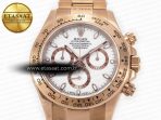 Rolex Daytona 116505 QF 1:1 Best Edition White Dial on RG Bracelet SH4130 V3 (Gain Weight) - Görsel 4