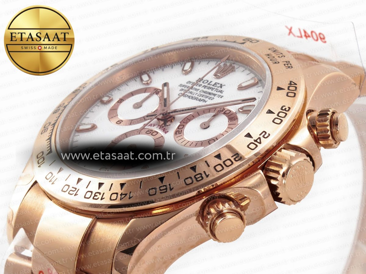 Rolex Daytona 116505 QF 1:1 Best Edition White Dial on RG Bracelet SH4130 V3 (Gain Weight) - Görsel 7