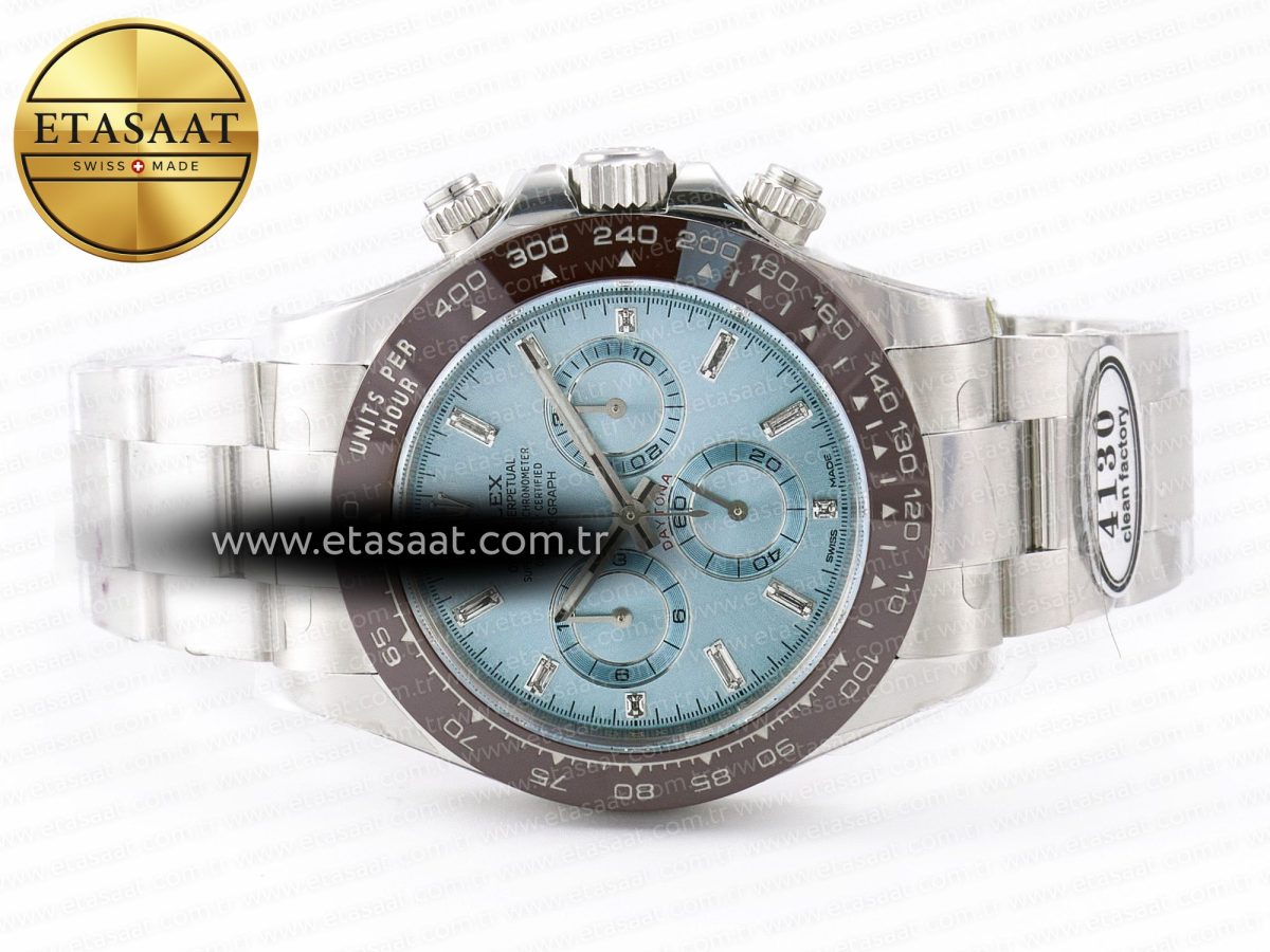 Rolex Daytona 116506 Ice Blue Dial Crystal Markers on SS Bracelet SA4130 - Görsel 12
