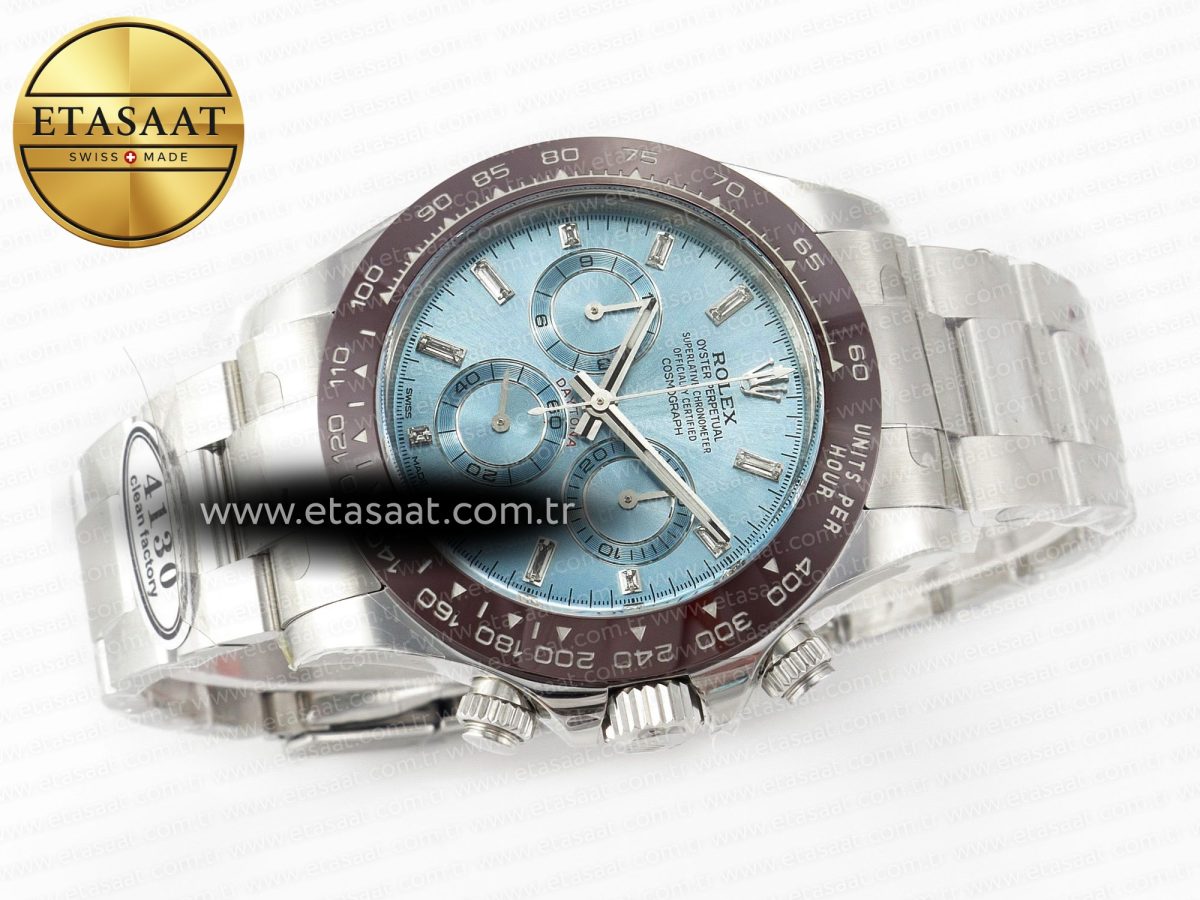 Rolex Daytona 116506 Ice Blue Dial Crystal Markers on SS Bracelet SA4130 - Görsel 13