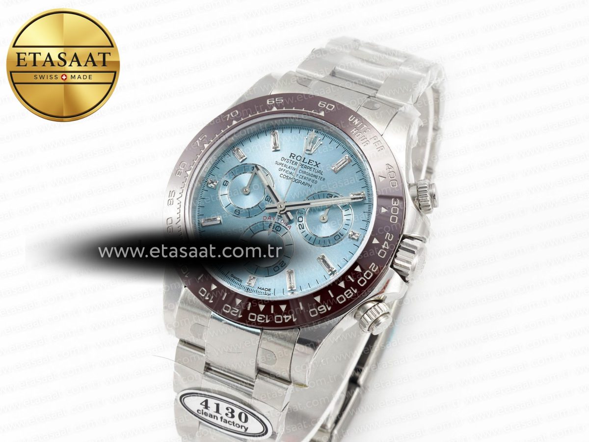 Rolex Daytona 116506 Ice Blue Dial Crystal Markers on SS Bracelet SA4130 - Görsel 2