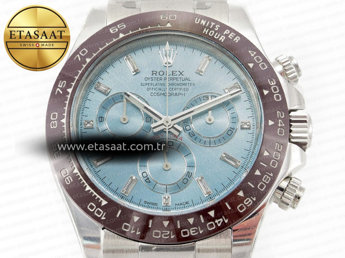 Rolex Daytona 116506 Ice Blue Dial Crystal Markers on SS Bracelet SA4130 - Görsel 4