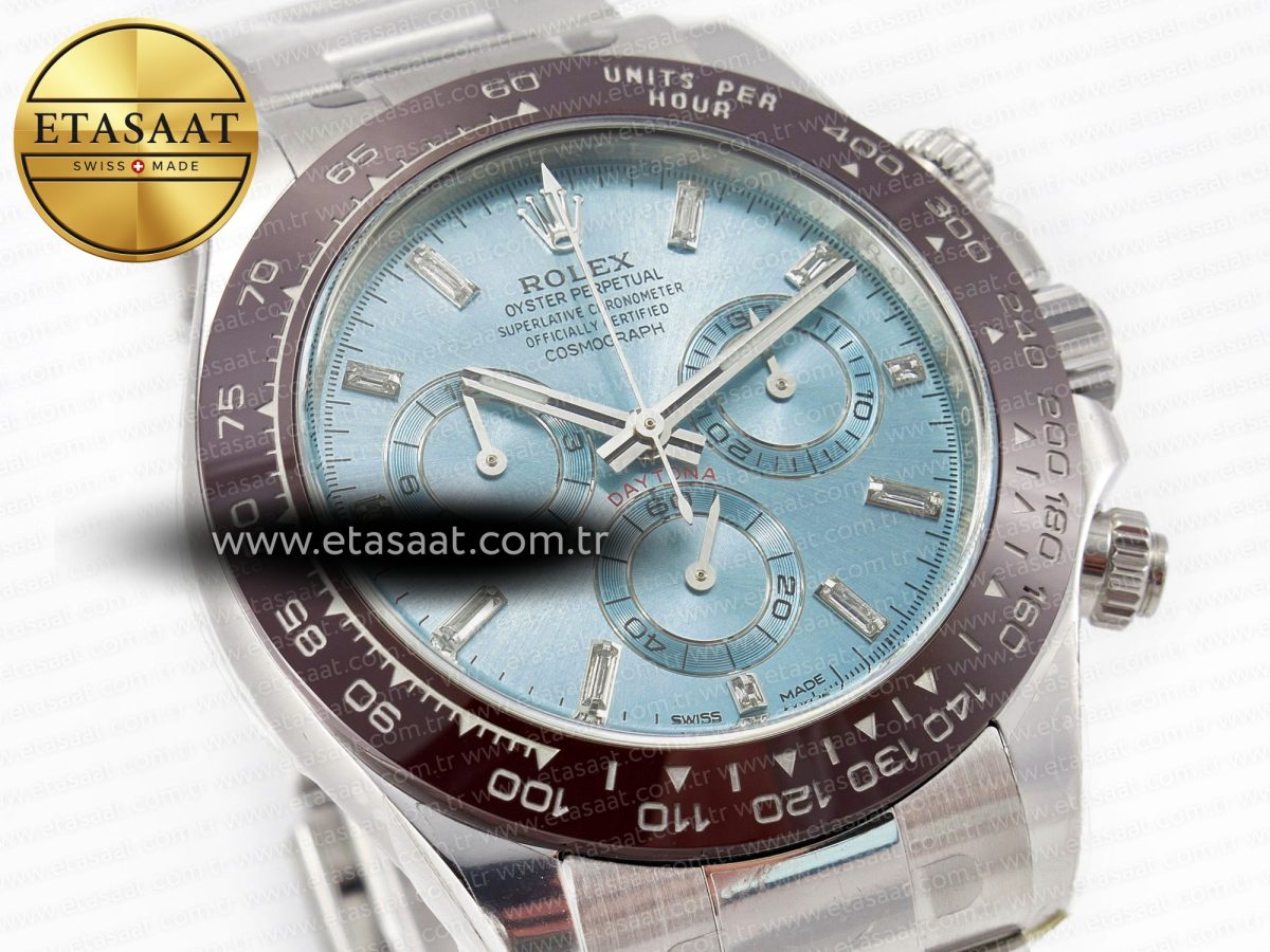 Rolex Daytona 116506 Ice Blue Dial Crystal Markers on SS Bracelet SA4130 - Görsel 5