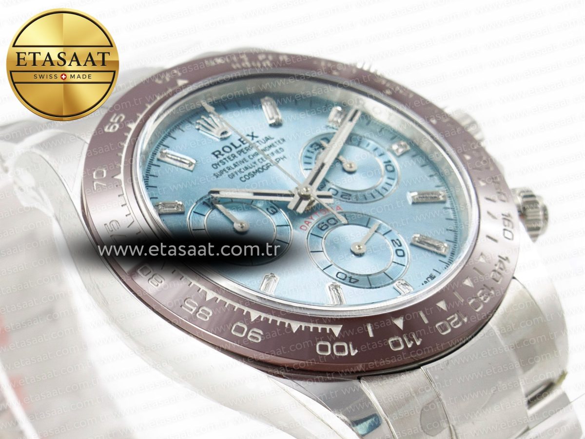 Rolex Daytona 116506 Ice Blue Dial Crystal Markers on SS Bracelet SA4130 - Görsel 6