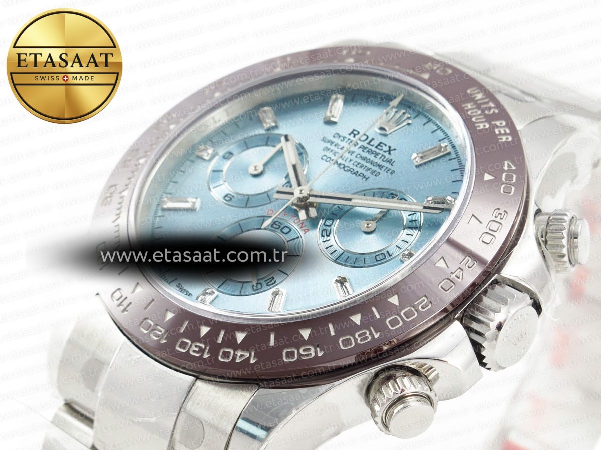 Rolex Daytona 116506 Ice Blue Dial Crystal Markers on SS Bracelet SA4130 - Görsel 7