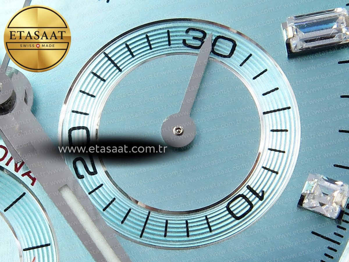 Rolex Daytona 116506 QF 1:1 Best Edition Ice Blue Dial Crystal Markers on SS Bracelet SH4130 V3 (Gain Weight) - Görsel 11
