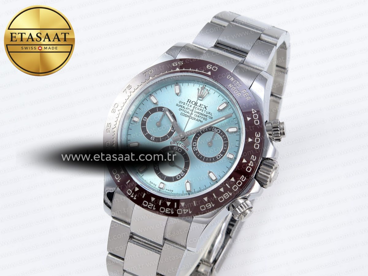 Rolex Daytona 116506 QF 1:1 Best Edition Ice Blue Dial Lume Markers on SS Bracelet SH4130 V3 (Gain Weight) - Görsel 1