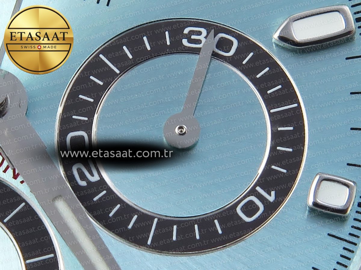Rolex Daytona 116506 QF 1:1 Best Edition Ice Blue Dial Lume Markers on SS Bracelet SH4130 V3 (Gain Weight) - Görsel 11