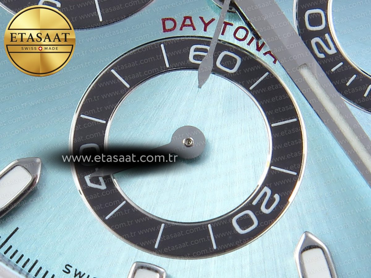 Rolex Daytona 116506 QF 1:1 Best Edition Ice Blue Dial Lume Markers on SS Bracelet SH4130 V3 (Gain Weight) - Görsel 12
