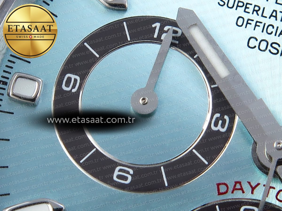 Rolex Daytona 116506 QF 1:1 Best Edition Ice Blue Dial Lume Markers on SS Bracelet SH4130 V3 (Gain Weight) - Görsel 14