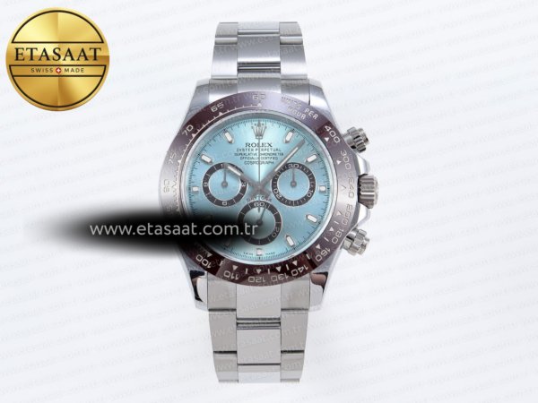 Rolex Daytona 116506 QF Buz Mavisi Fosforlu Ağır Kasa Eta Saat - 1:1 Süper Klon Replika Saat