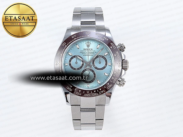 Rolex Daytona 116506 QF Buz Mavisi Fosforlu Ağır Kasa Eta Saat - 1:1 Süper Klon Replika Saat