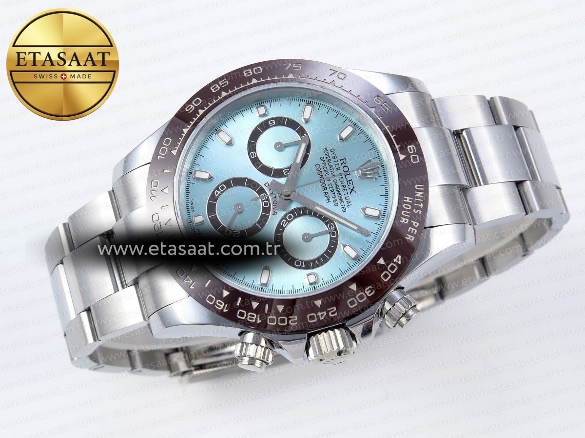 Rolex Daytona 116506 QF 1:1 Best Edition Ice Blue Dial Lume Markers on SS Bracelet SH4130 V3 (Gain Weight) - Görsel 7