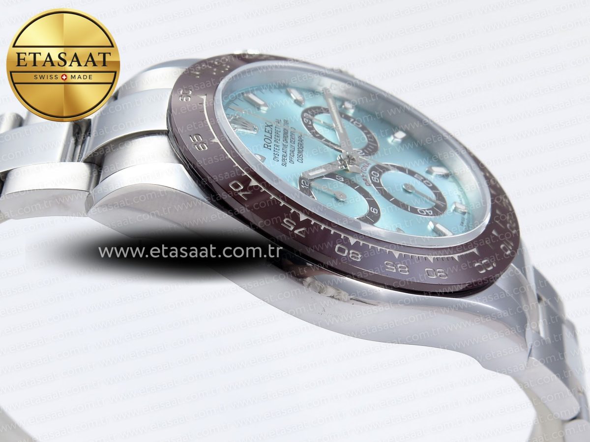 Rolex Daytona 116506 QF 1:1 Best Edition Ice Blue Dial Lume Markers on SS Bracelet SH4130 V3 (Gain Weight) - Görsel 9