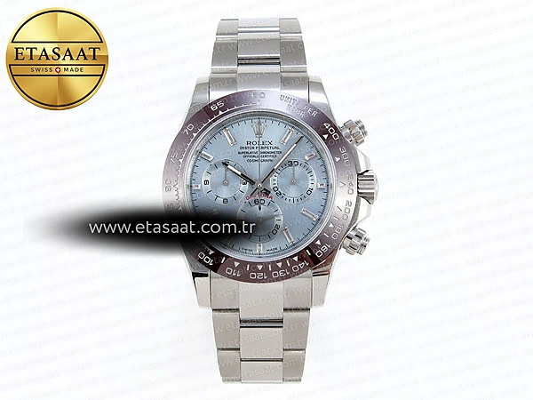 Rolex Daytona 116509 Buz Mavi Kristal Kadran A7750 Eta Saat - 1:1 Süper Klon Replika Saat