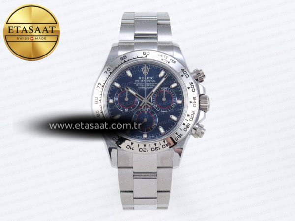 Rolex Daytona 116509 Mavi Çizgi İndeks Kadran A7750 Eta Saat - 1:1 Süper Klon Replika Saat