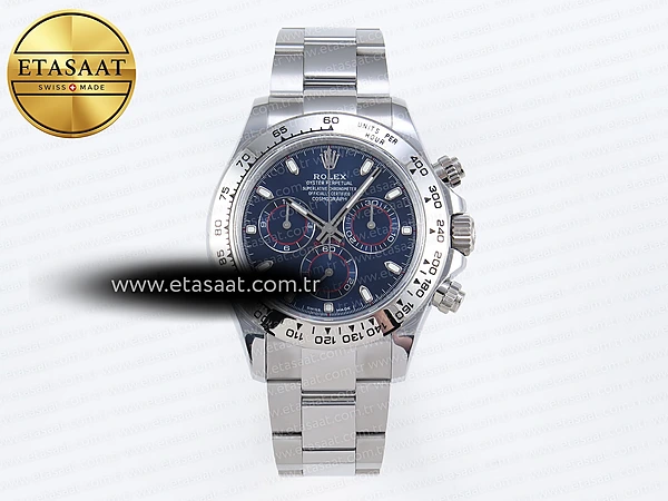 Rolex Daytona 116509 Mavi Çizgi İndeks Kadran A7750 Eta Saat - 1:1 Süper Klon Replika Saat