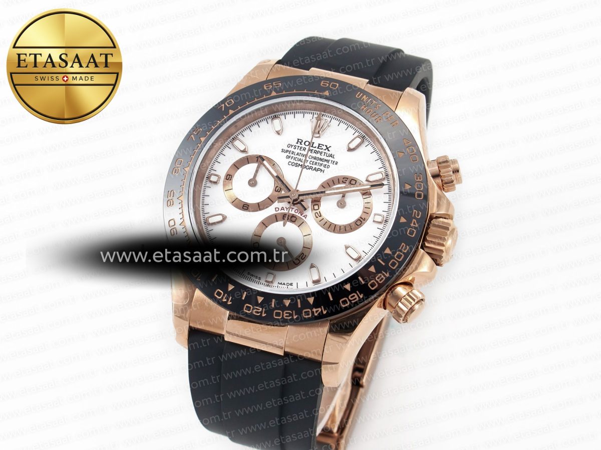 Rolex Daytona 116515 QF 1:1 Best Edition White Dial on Oysterflex Strap SH4130 V3 (Gain Weight) - Görsel 2