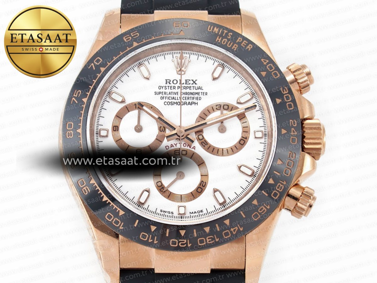 Rolex Daytona 116515 QF 1:1 Best Edition White Dial on Oysterflex Strap SH4130 V3 (Gain Weight) - Görsel 4