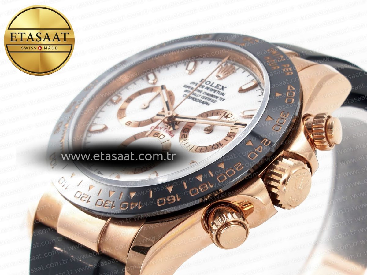 Rolex Daytona 116515 QF 1:1 Best Edition White Dial on Oysterflex Strap SH4130 V3 (Gain Weight) - Görsel 7