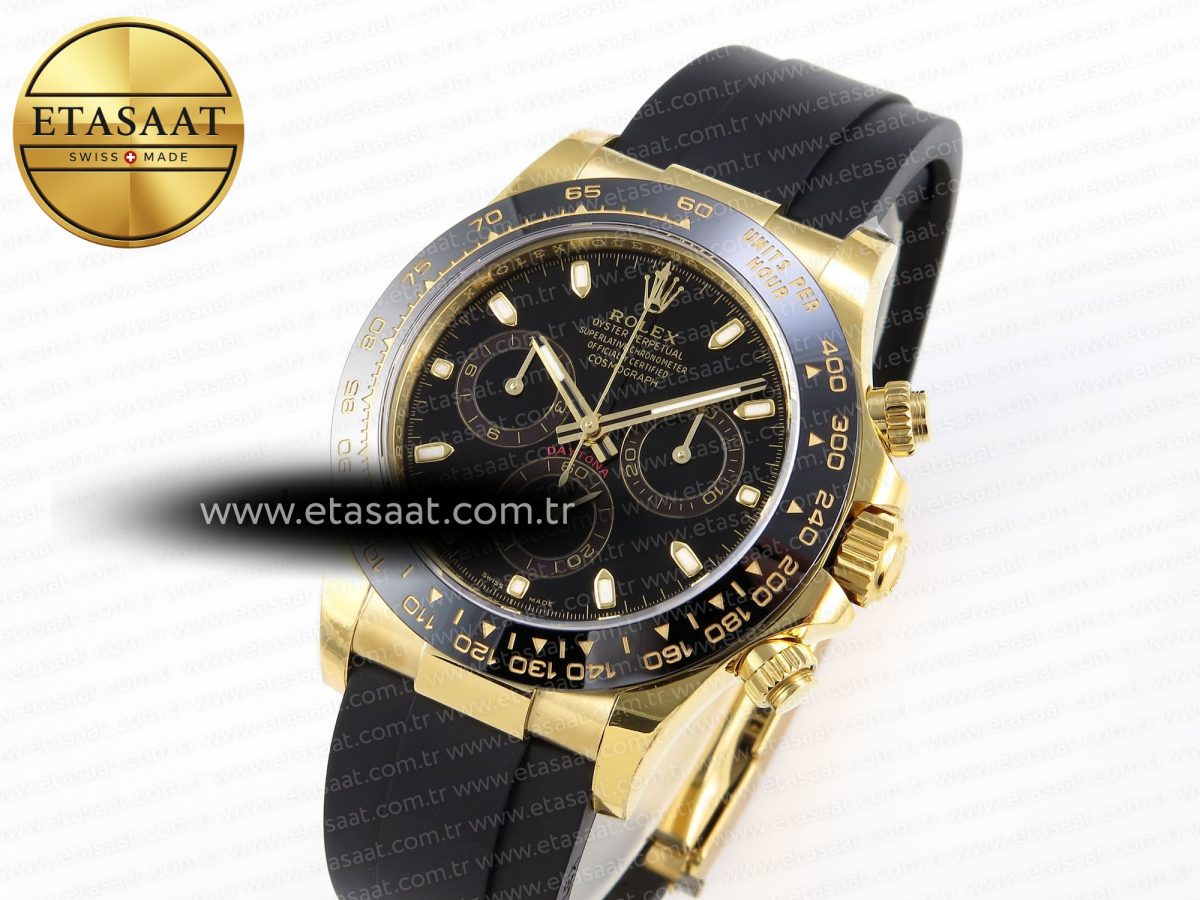 Rolex Daytona 116518 APSF 1:1 Best Edition Black Dial on Oysterflex Rubber Strap SH4130 - Görsel 1