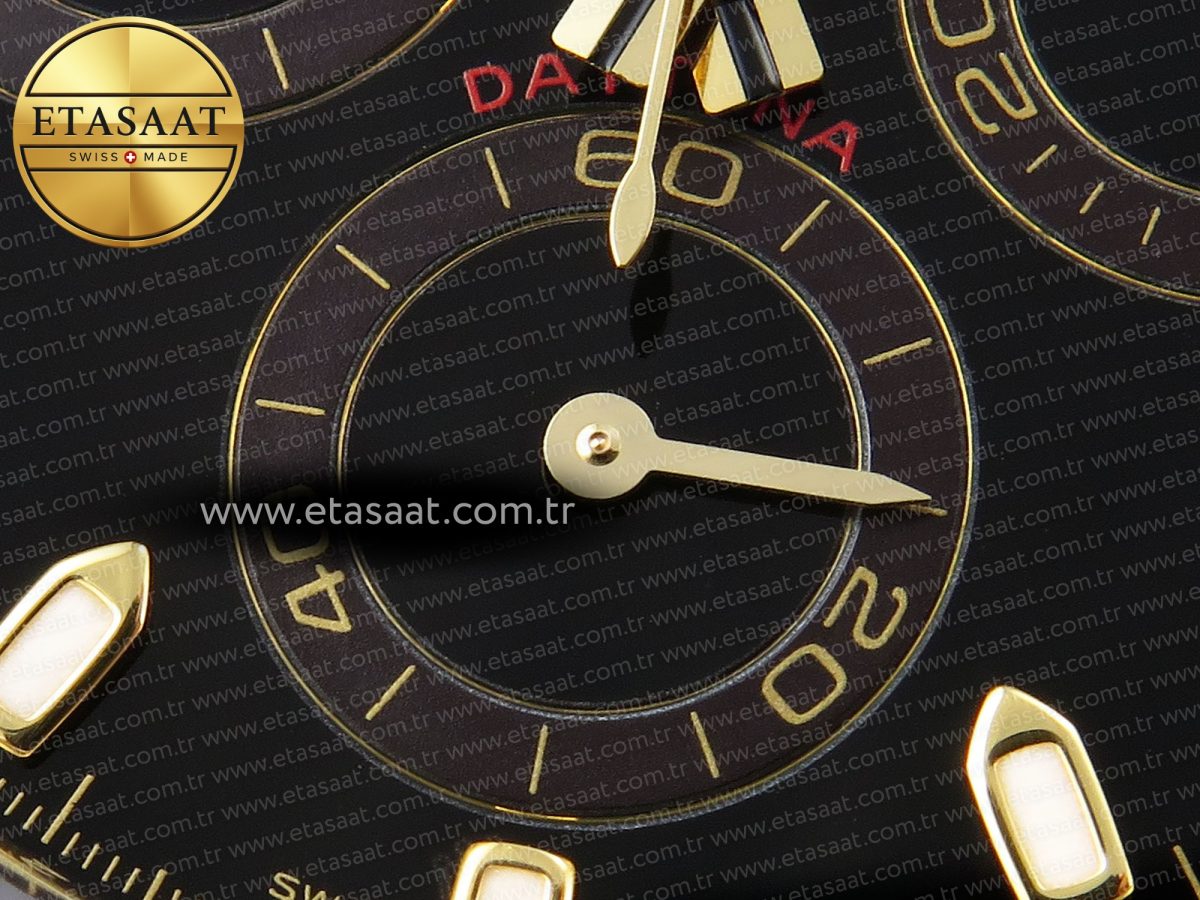 Rolex Daytona 116518 APSF 1:1 Best Edition Black Dial on Oysterflex Rubber Strap SH4130 - Görsel 12