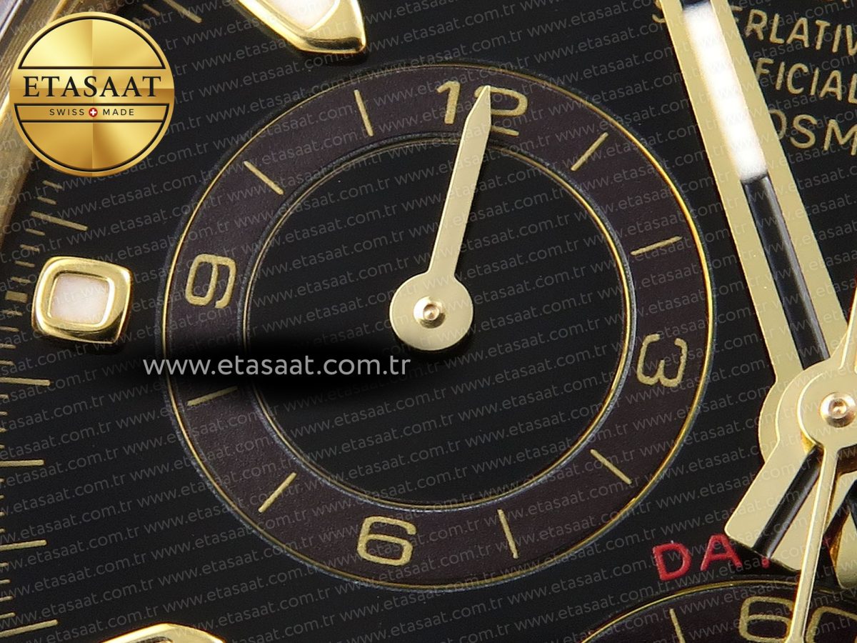Rolex Daytona 116518 APSF 1:1 Best Edition Black Dial on Oysterflex Rubber Strap SH4130 - Görsel 14
