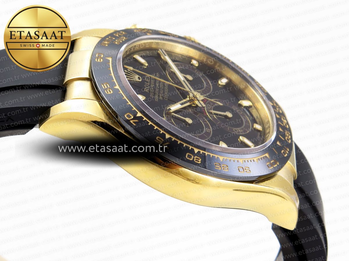 Rolex Daytona 116518 APSF 1:1 Best Edition Black Dial on Oysterflex Rubber Strap SH4130 - Görsel 9