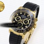 Rolex Daytona 116518 APSF 1:1 Best Edition Black Diamonds Dial on Oysterflex Rubber Strap SH4130